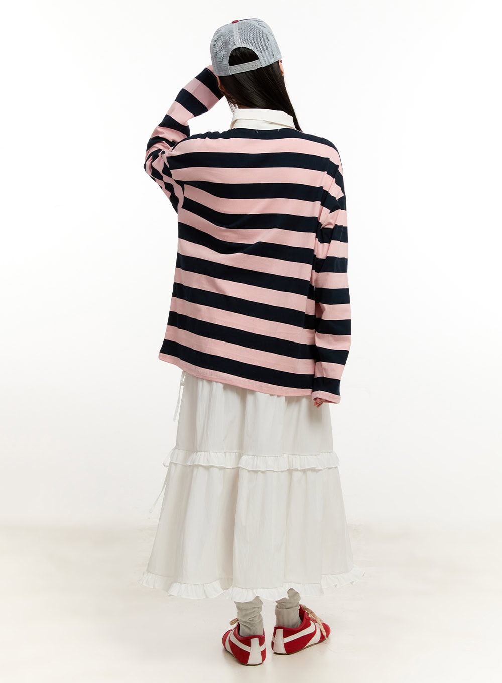 Striped Long Sleeve Polo Shirt CM514
