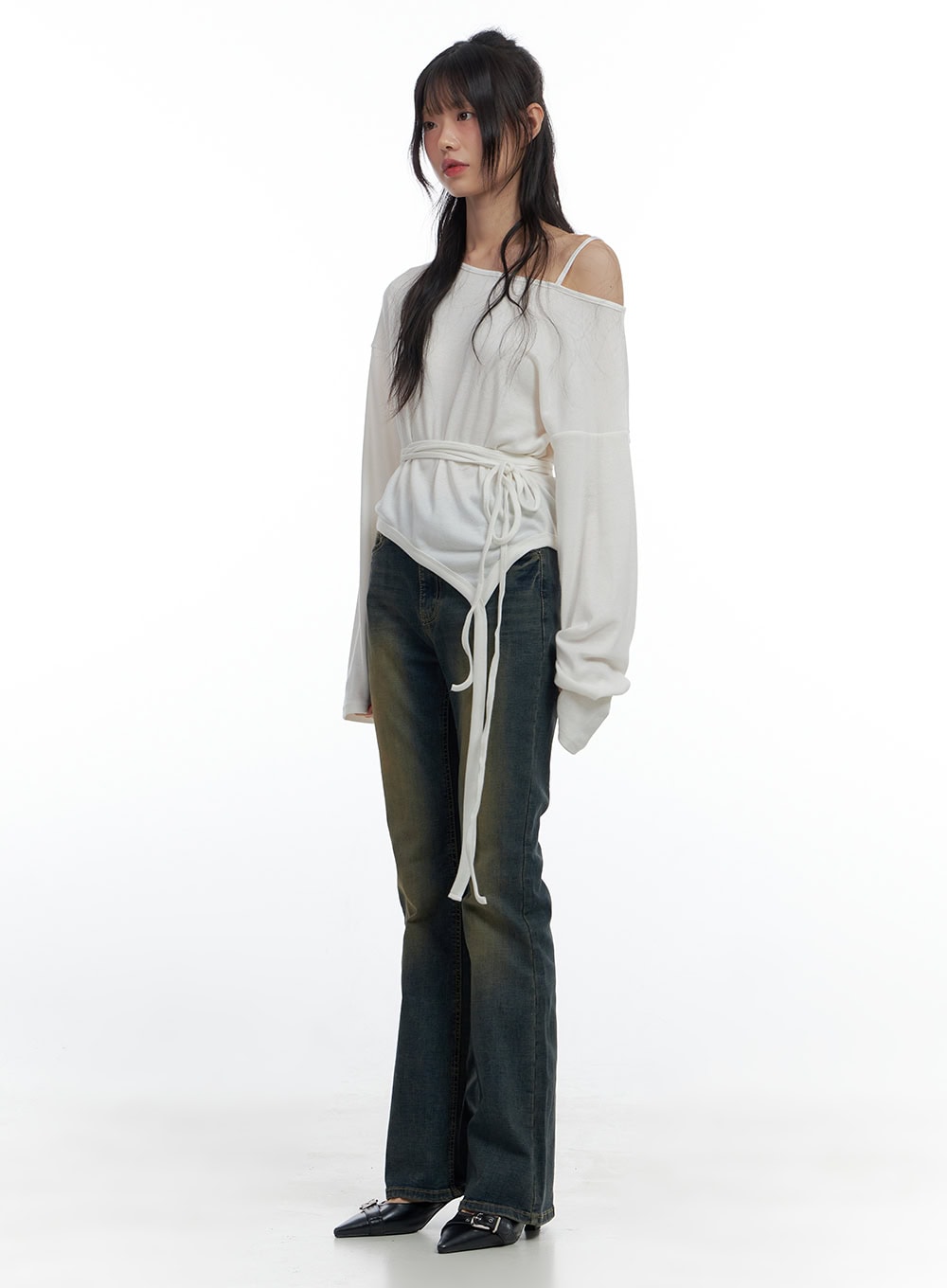 Juno Yellow Slim Bootcut Denim Jeans CS419