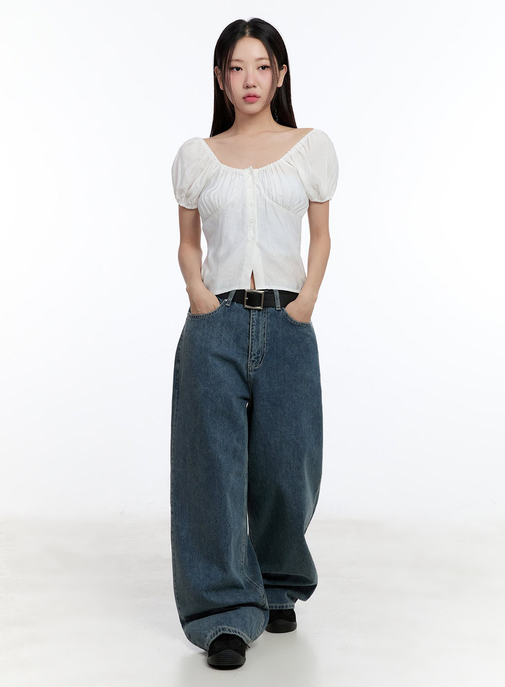 Hayden Wide-Leg Graphic Jeans IU509