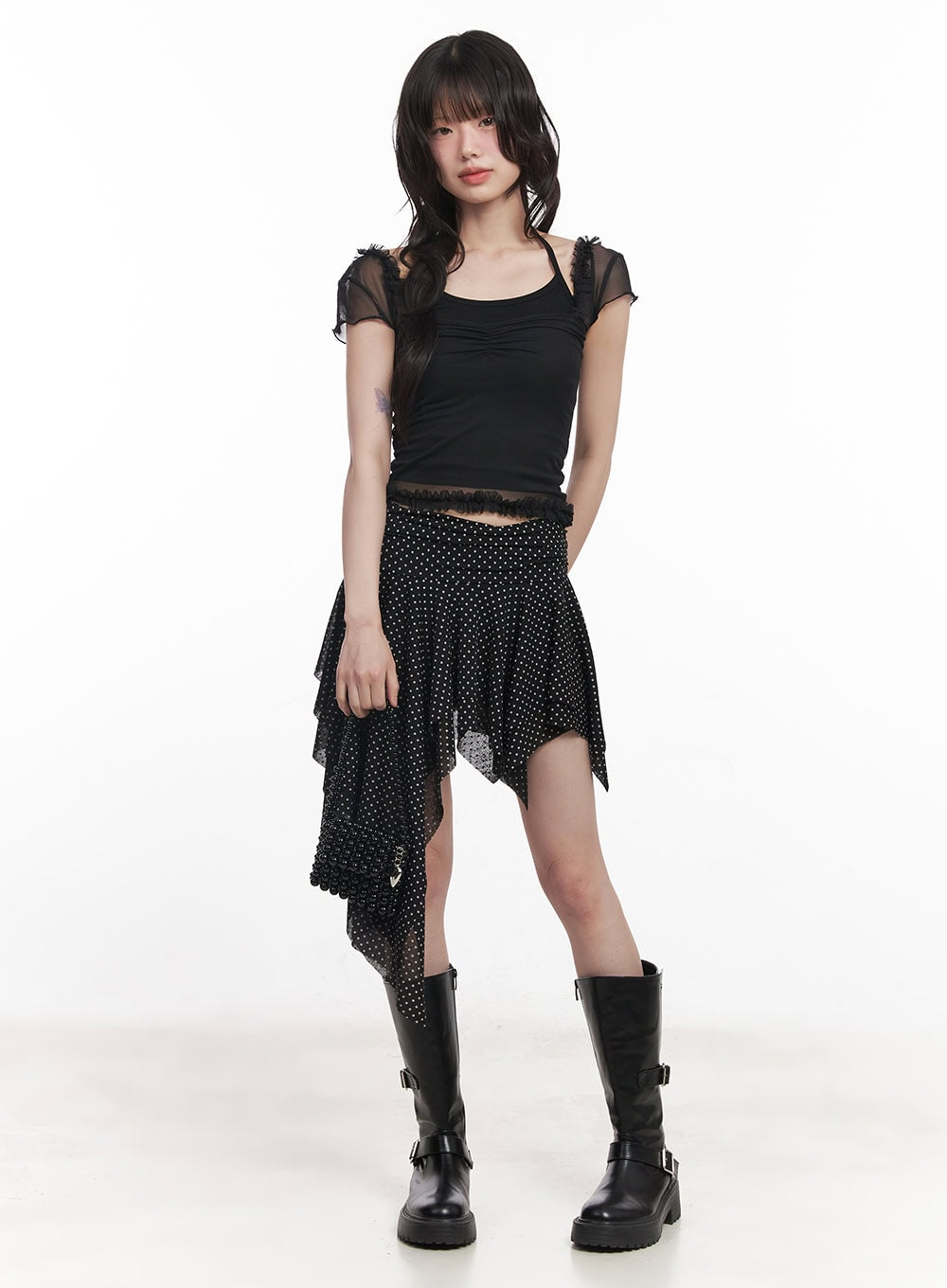 Puff Sleeve Sheer Top CY520