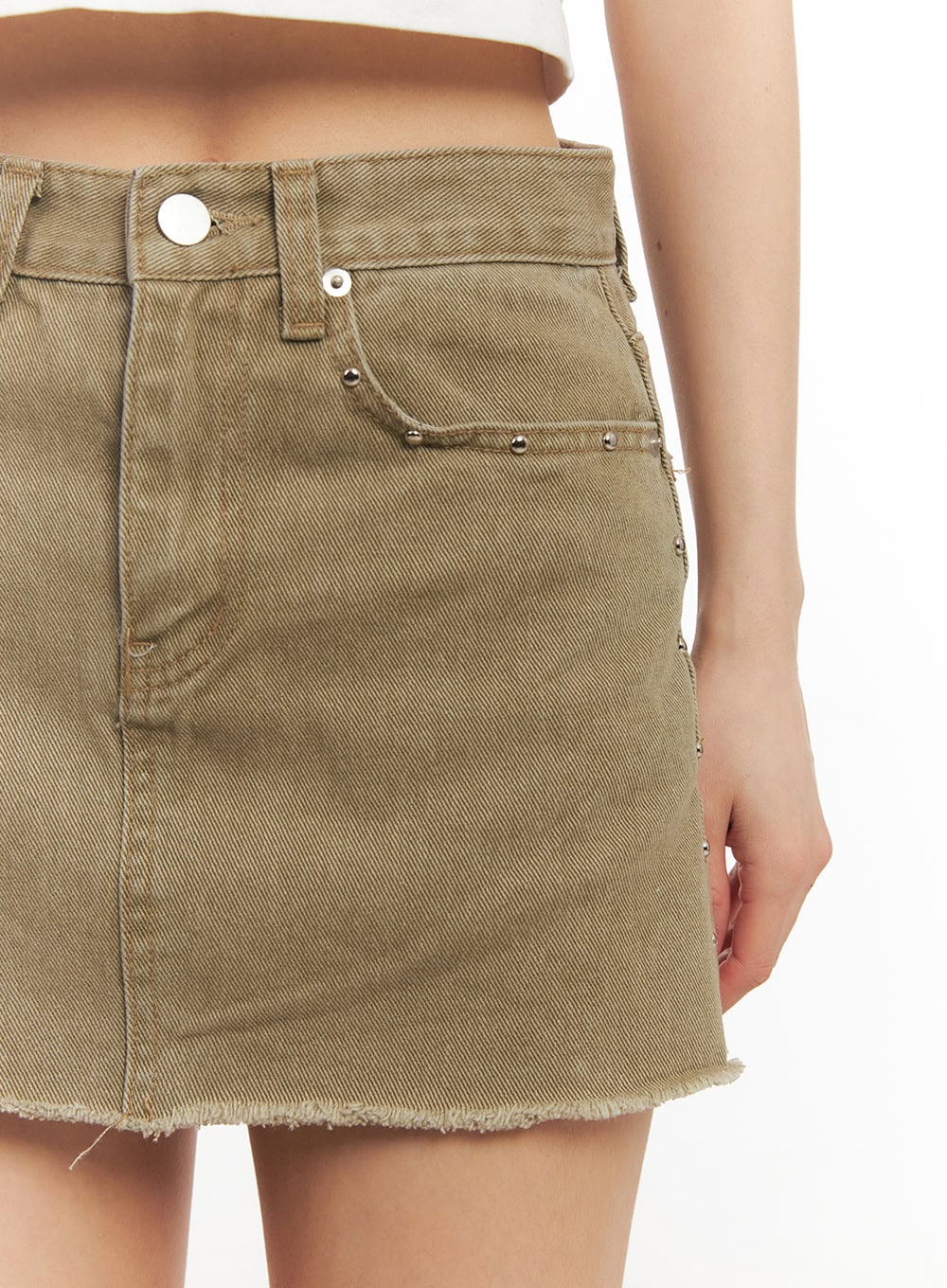 Distressed Cotton Mini Skirt CA503