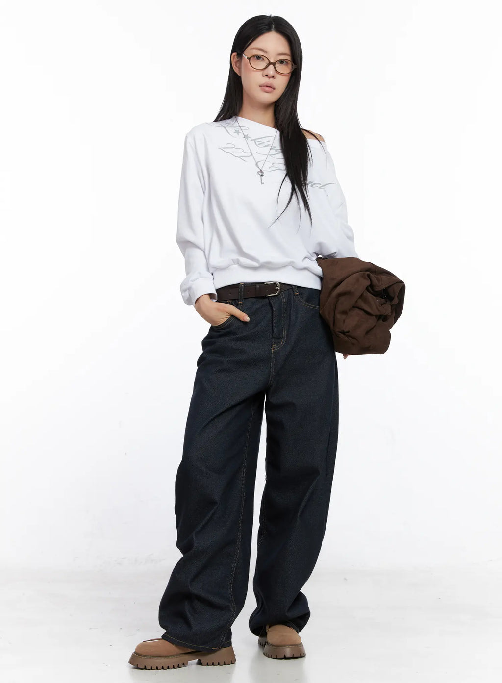 Clare Patterned Graphic Wide-Leg Jeans CO508