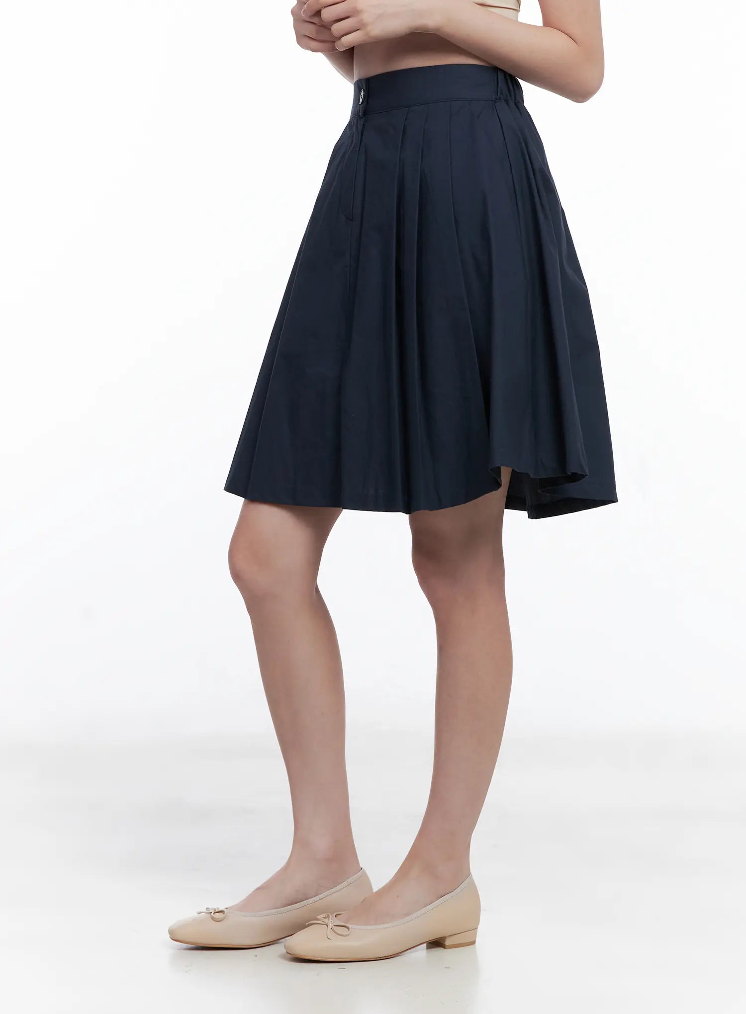 Pintuck A-Line Pleated Knee Length Skirt CG520