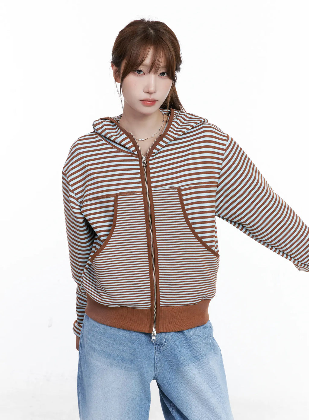Striped Zip-Up Hoodie CG529