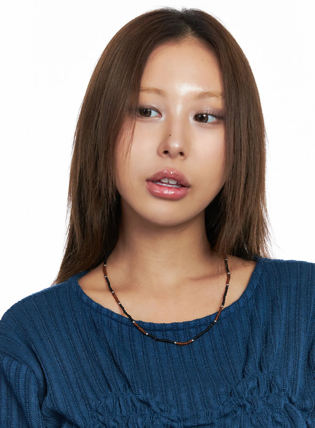 Brown Beaded Choker Necklace CO513