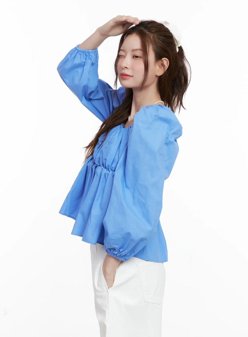 Two Way Shirred Square Neck Blouse CG520