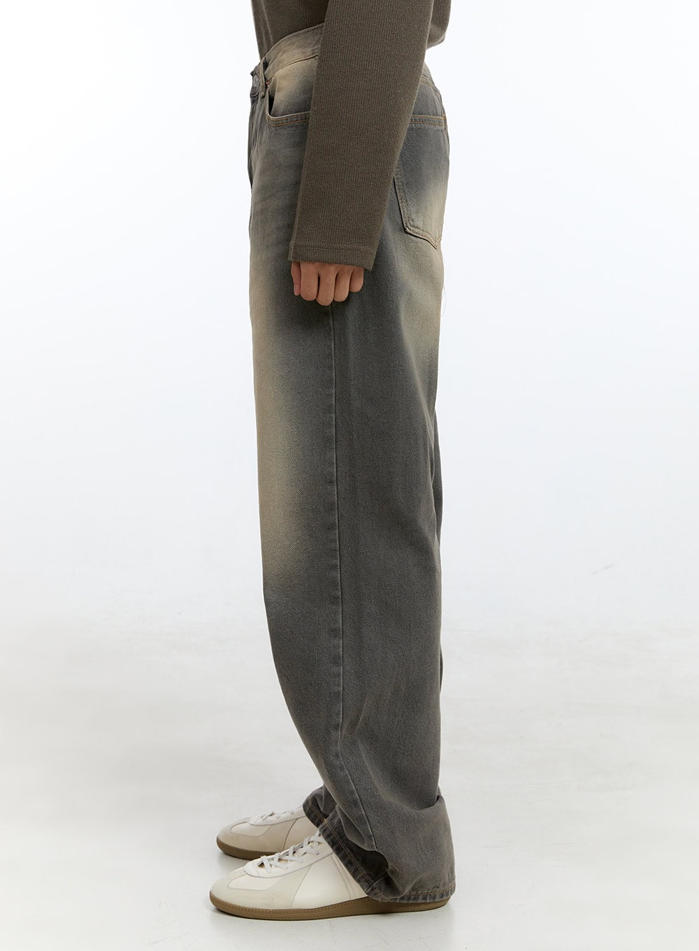 Men's James Vintage Washed Wide Leg Jeans IG422