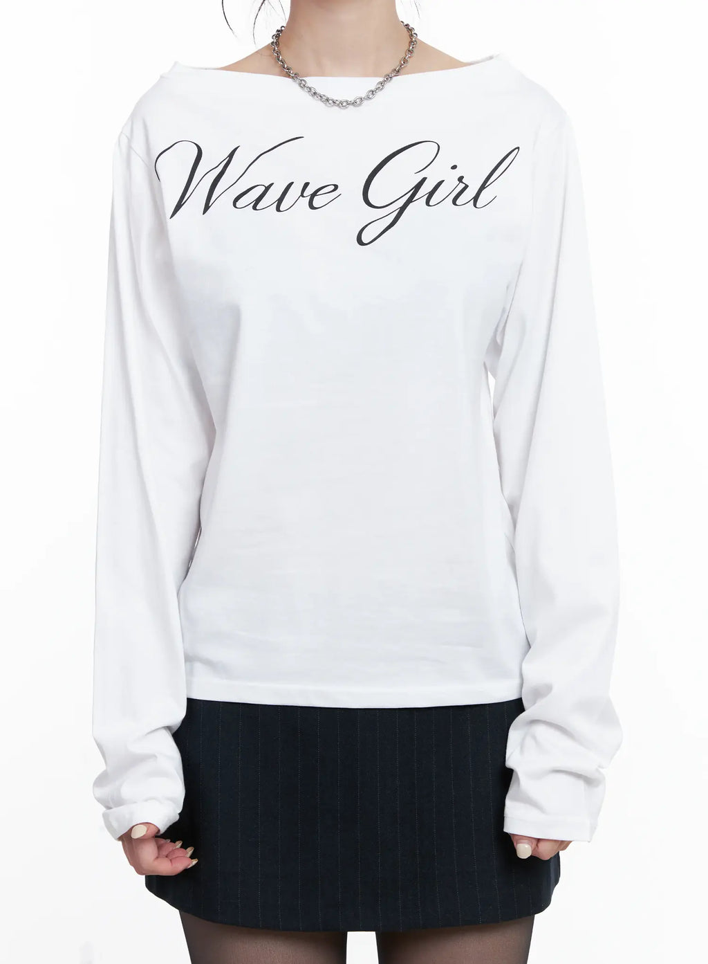 Asymmetrical Shoulder Long Sleeve Top CS512