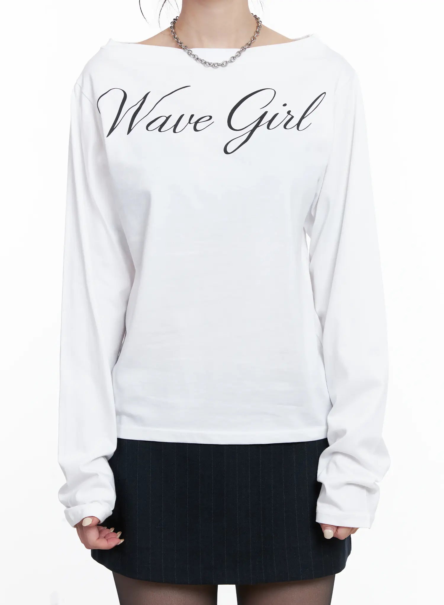 Asymmetrical Shoulder Long Sleeve Top CS512