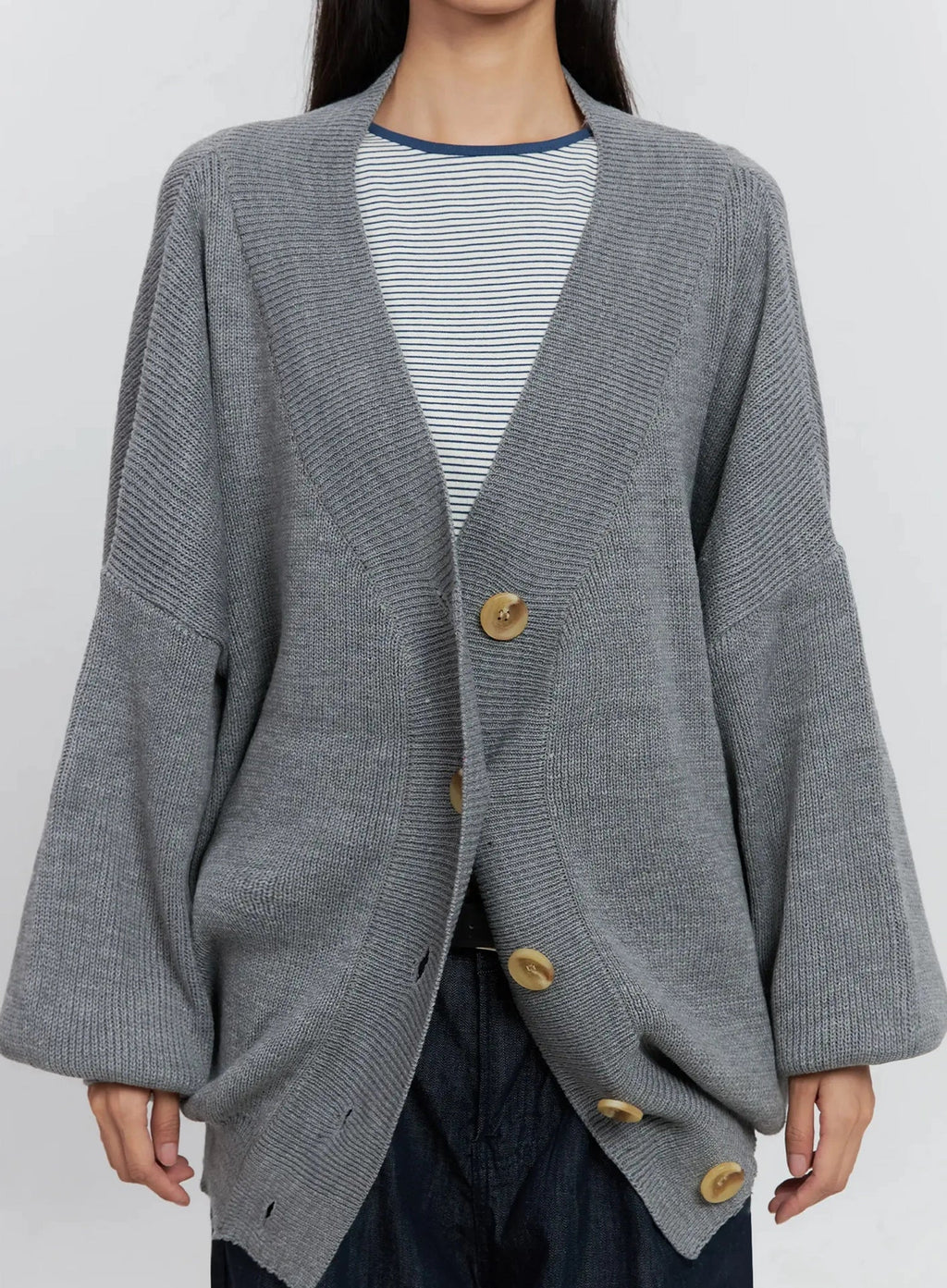 Ribbed Oversized Cardigan IS516