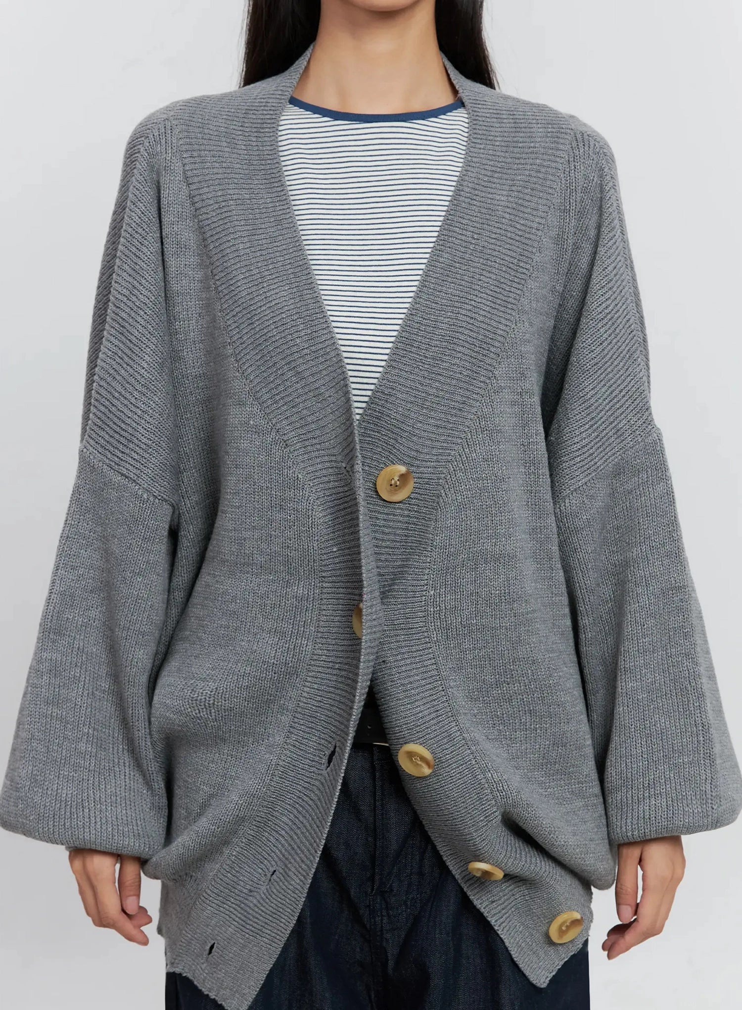 Ribbed Oversized Cardigan IS516