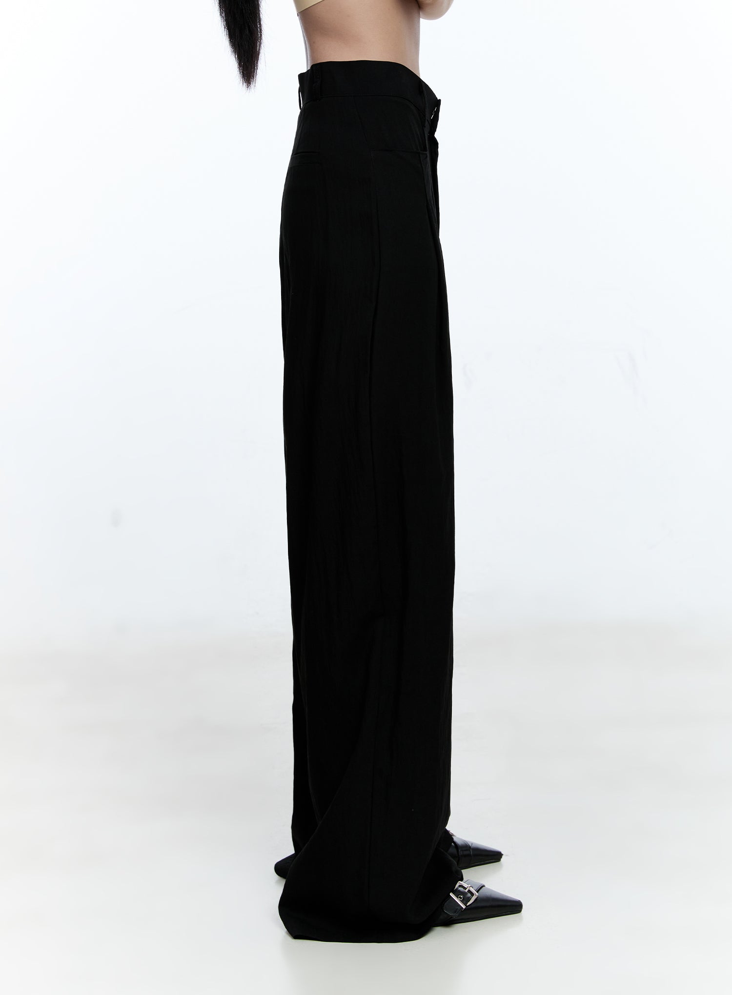 Pintuck Wide-Leg Slacks CG512