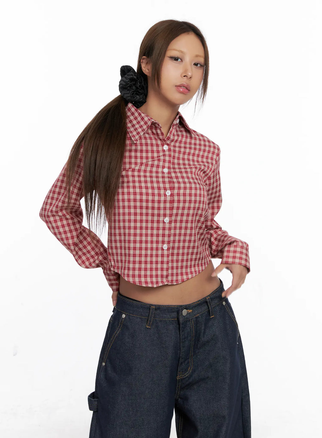 Checkered Crop Long Sleeve CS522