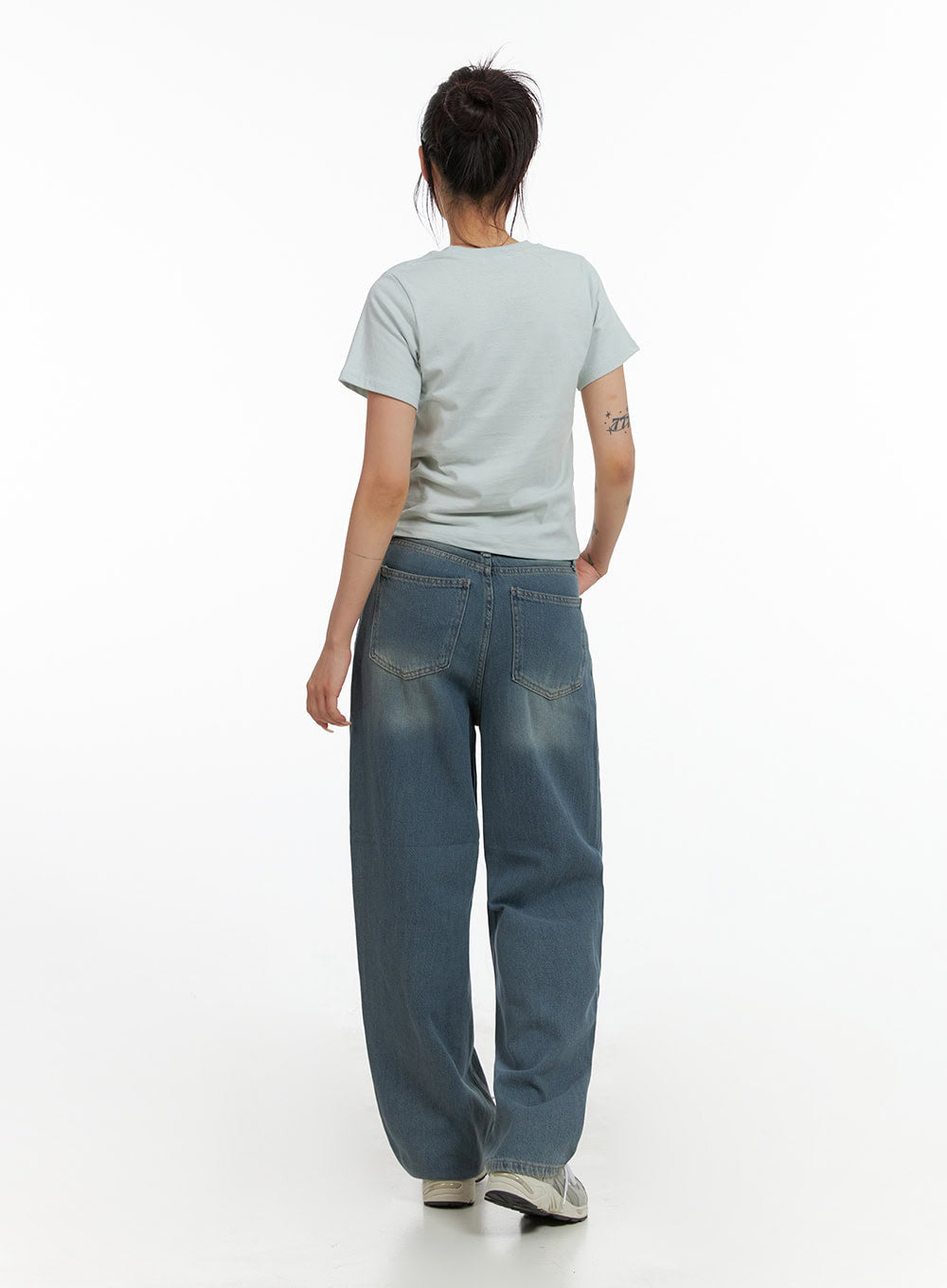 Vintage Washed Wide Leg Jeans CL415