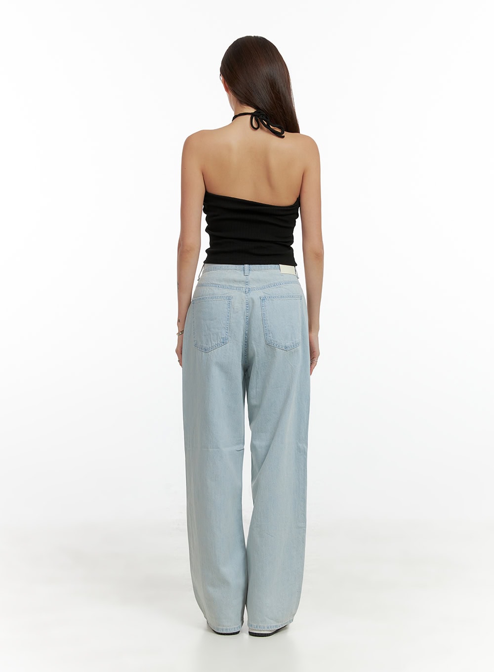 Shirred Halter Neck Crop Tube Top CL404