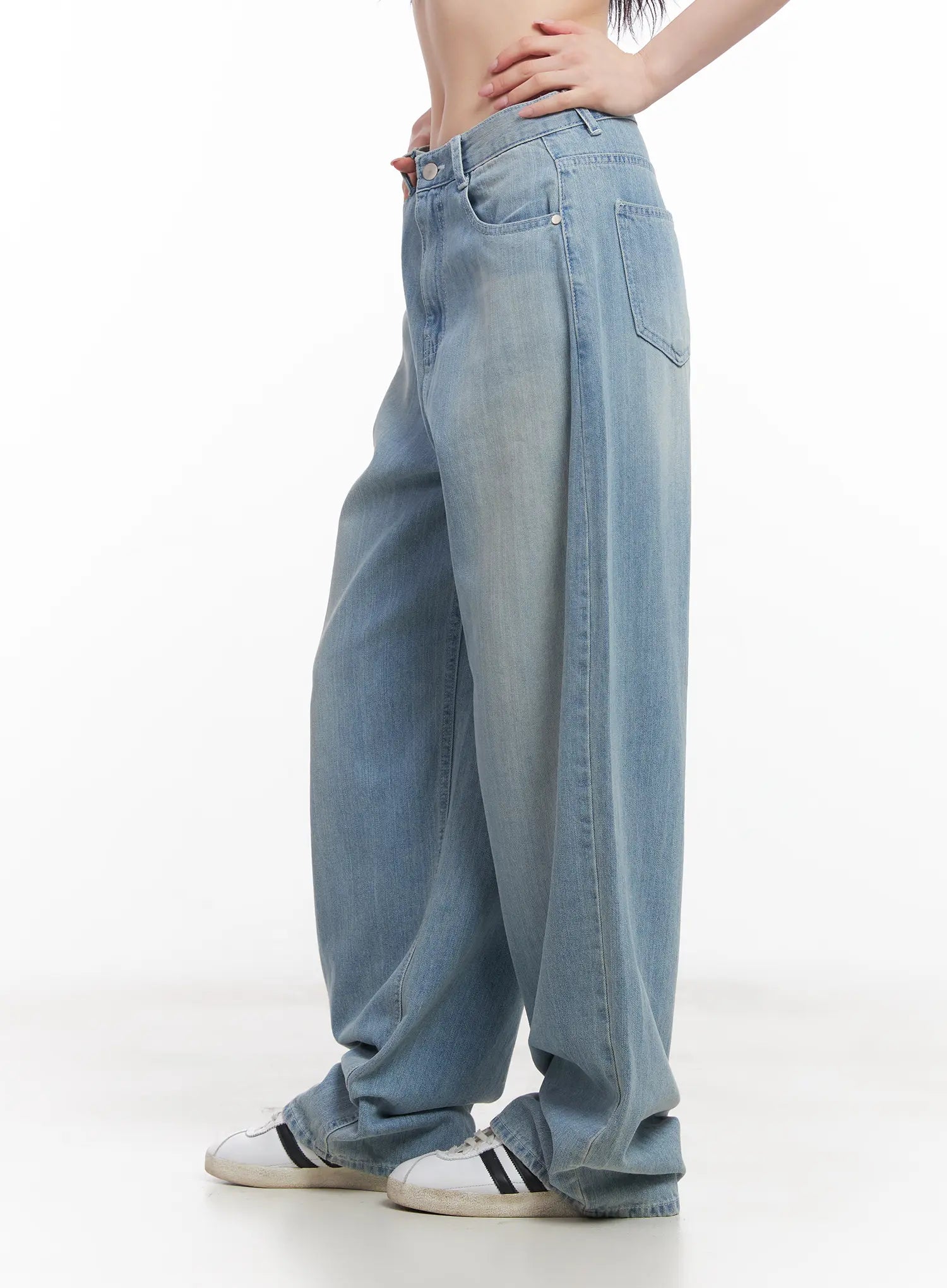 Rose Washed Baggy Summer Denim Jeans CU511
