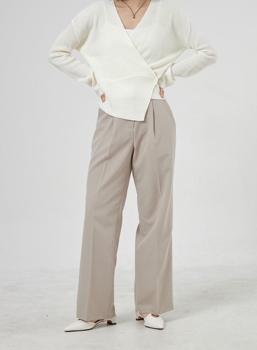 Wide Basic Tailored Pants OA307