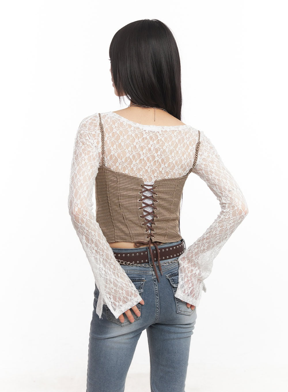 Checked Corset Wired Cami Top CA522