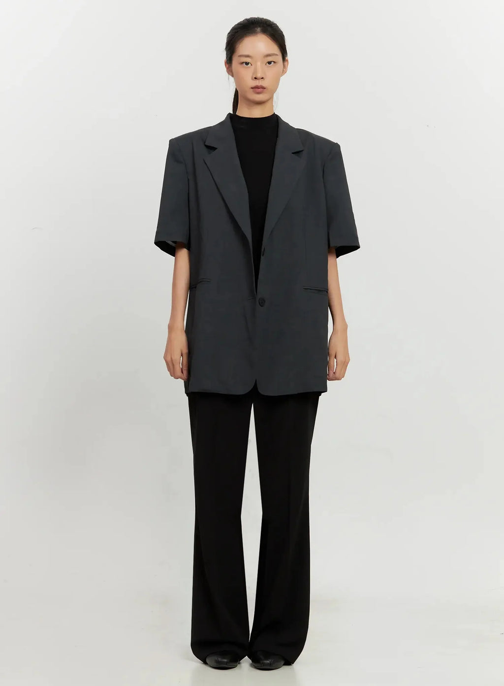 Boxy Short-Sleeve Blazer IL528