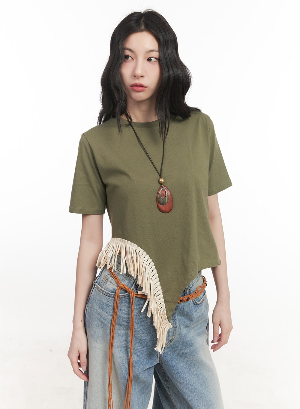 Fringe-Hem Asymmetric Top CF513