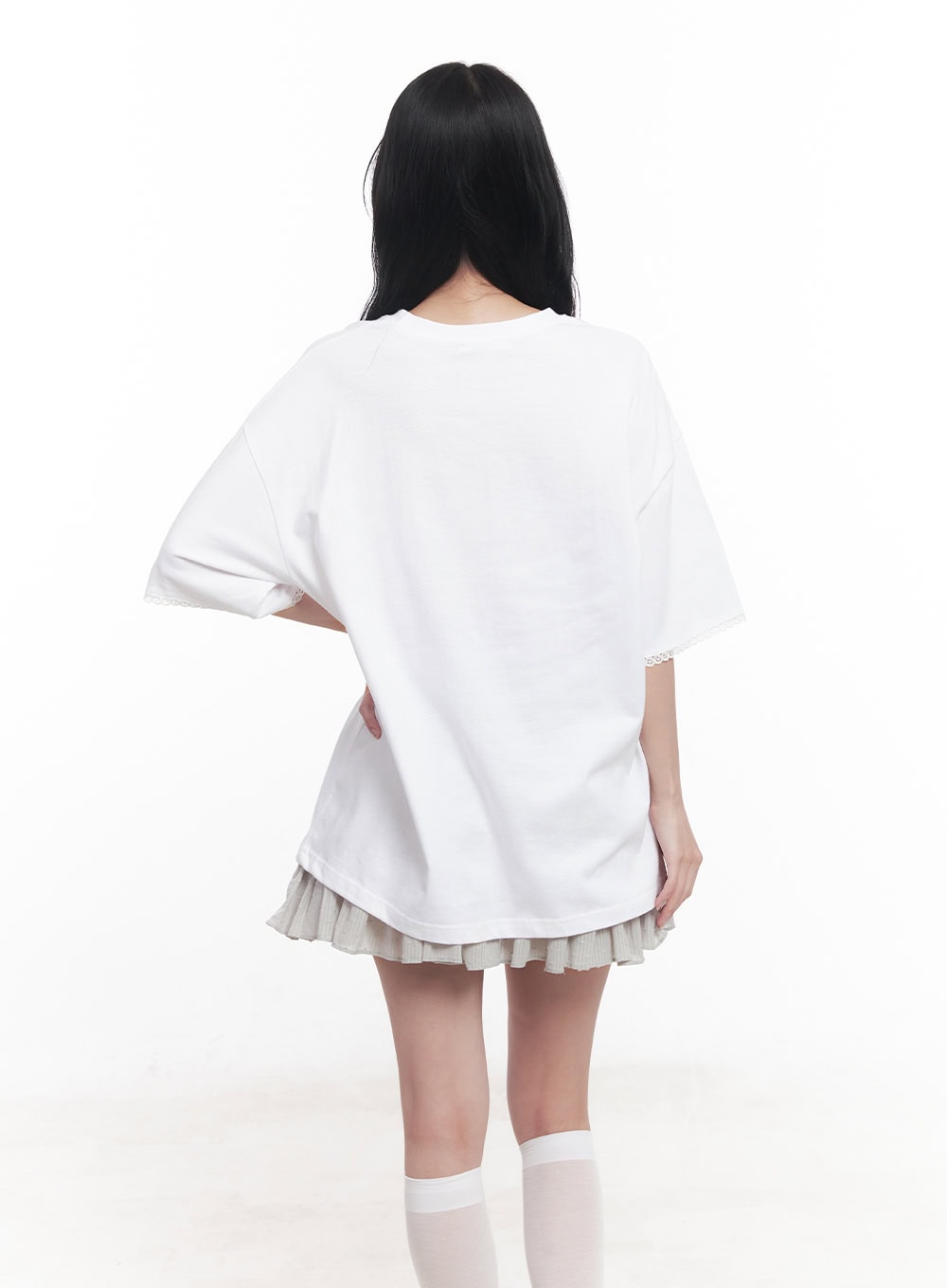 Lace Graphic Oversize T-Shirt CY526