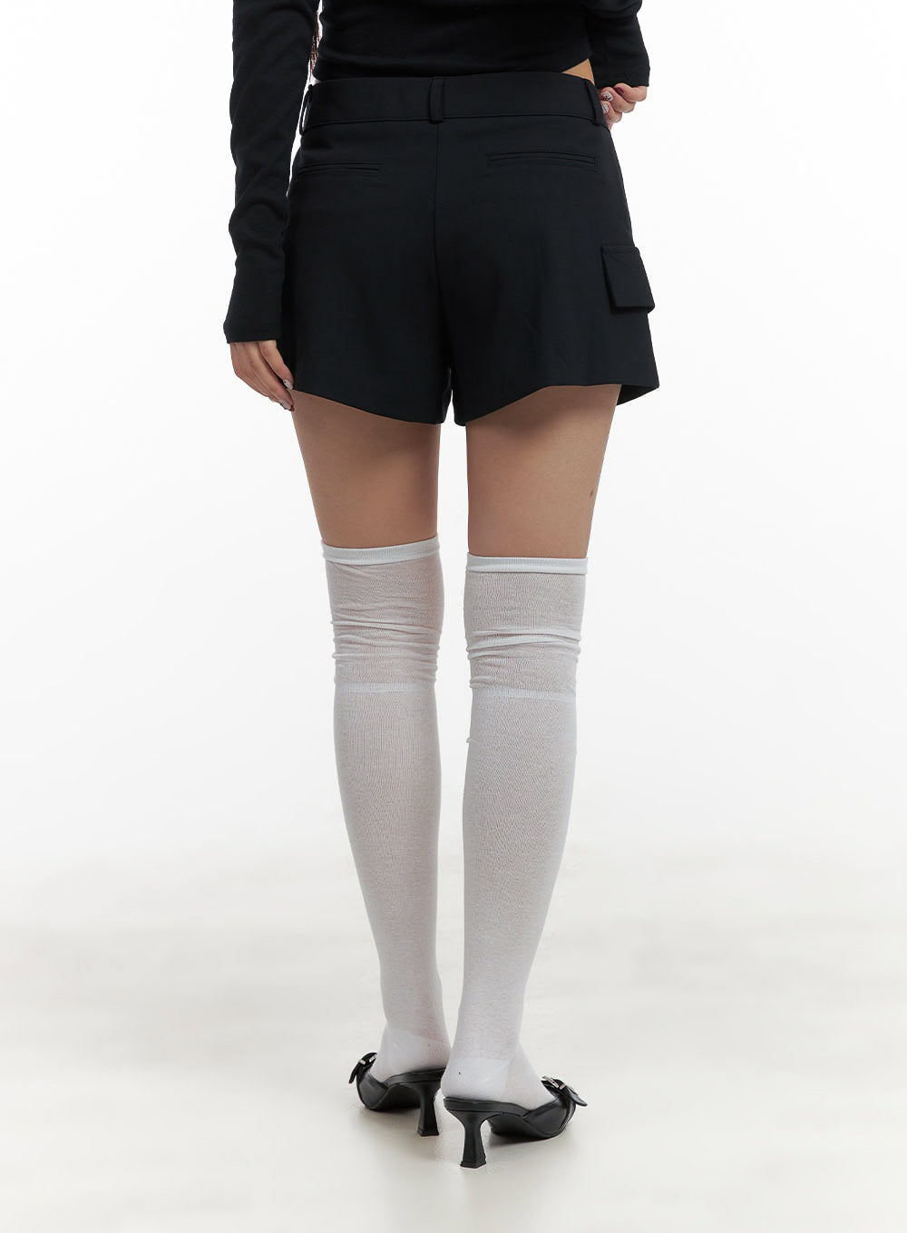 Solid Side Pocket Shorts CY403