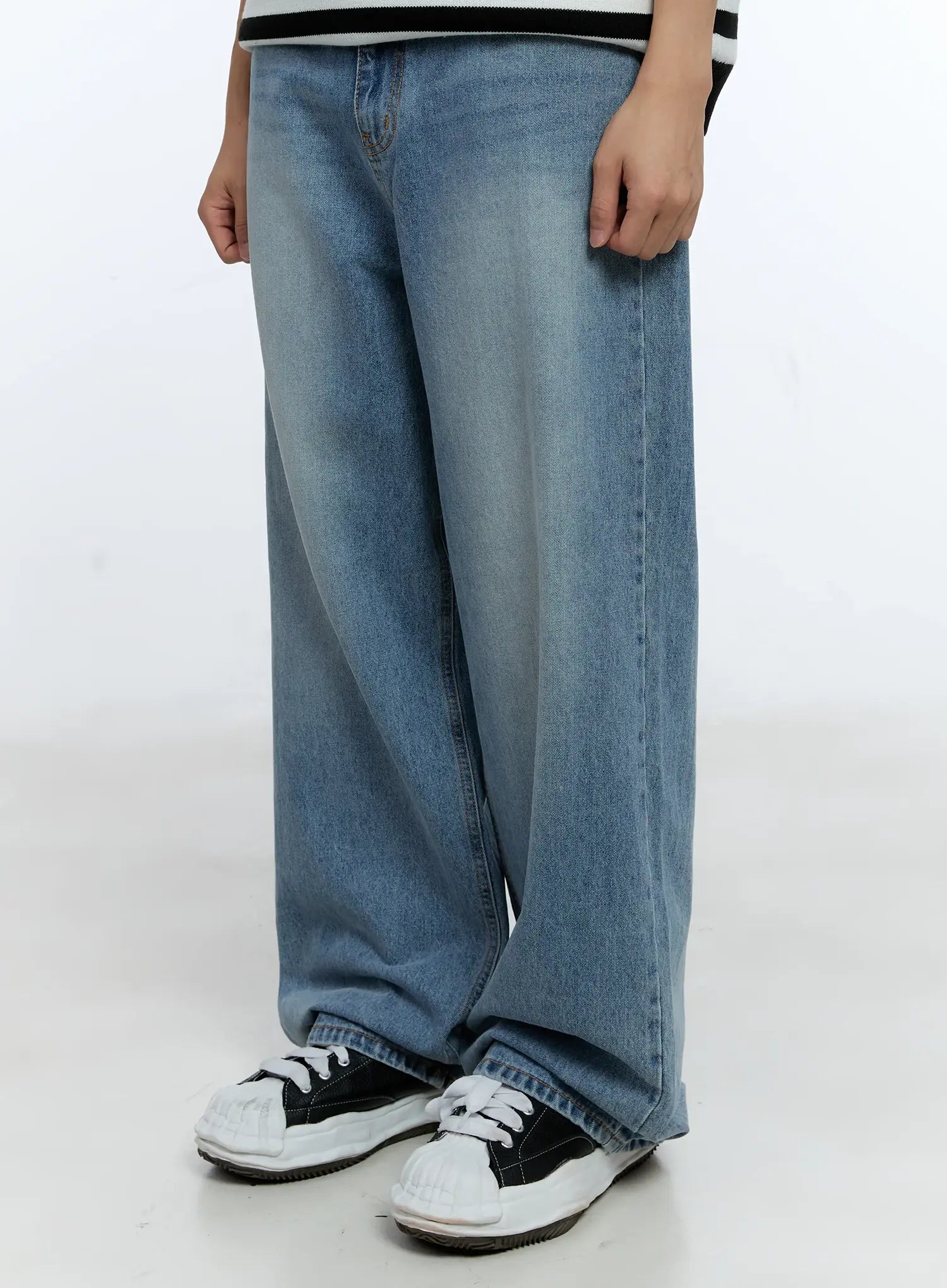 Men's Casual Wide Leg Washed Jeans IG519