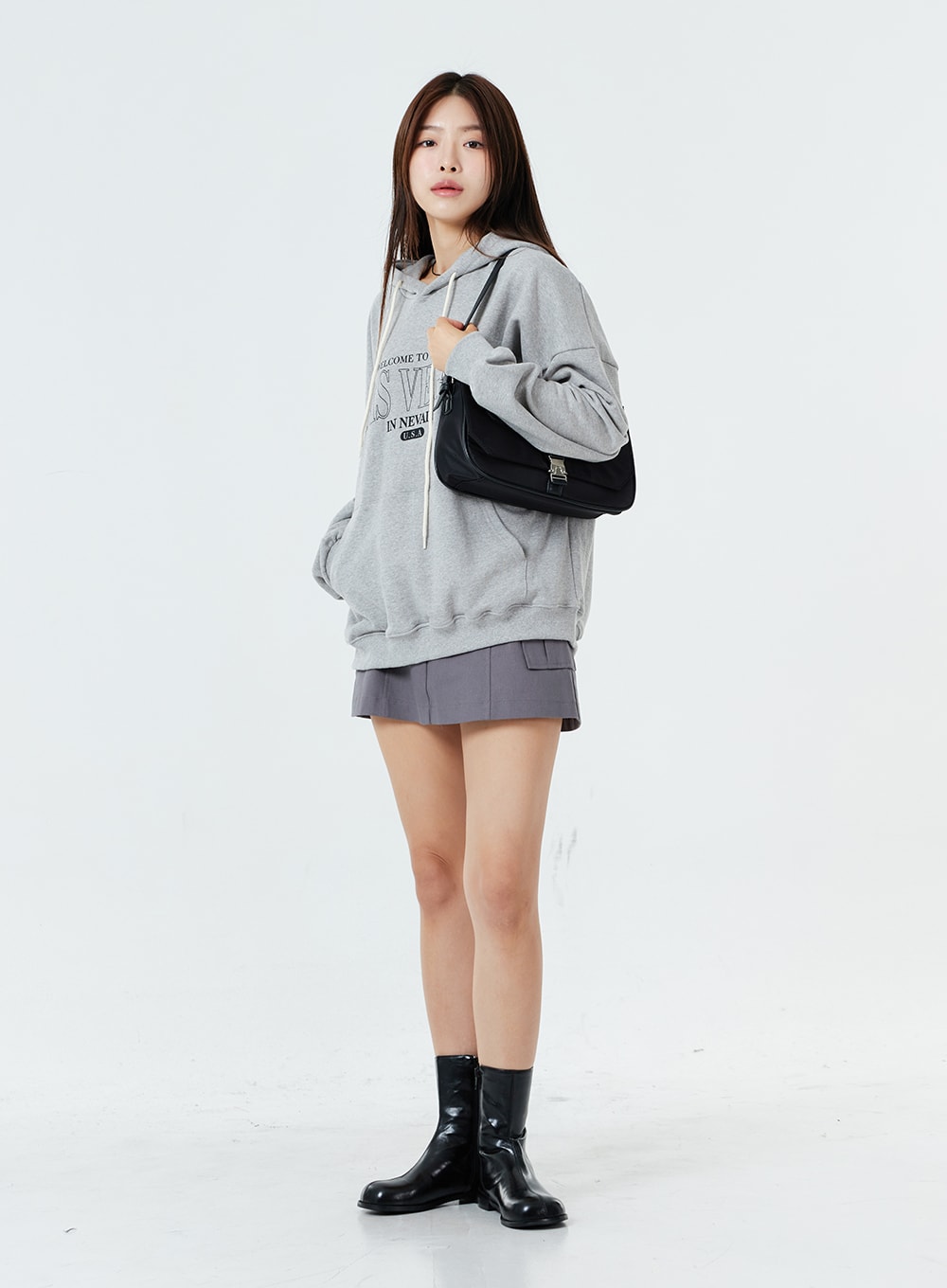 Two Button Pocket Mini Skirt OS02