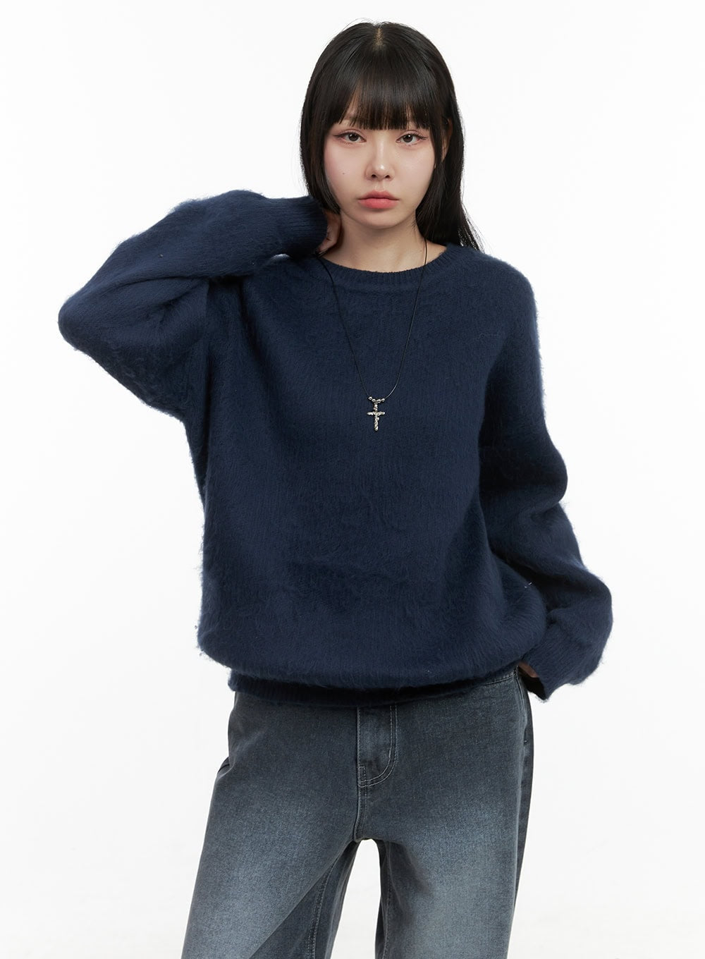 Oversized Fuzy Soft Knit Sweater OO401
