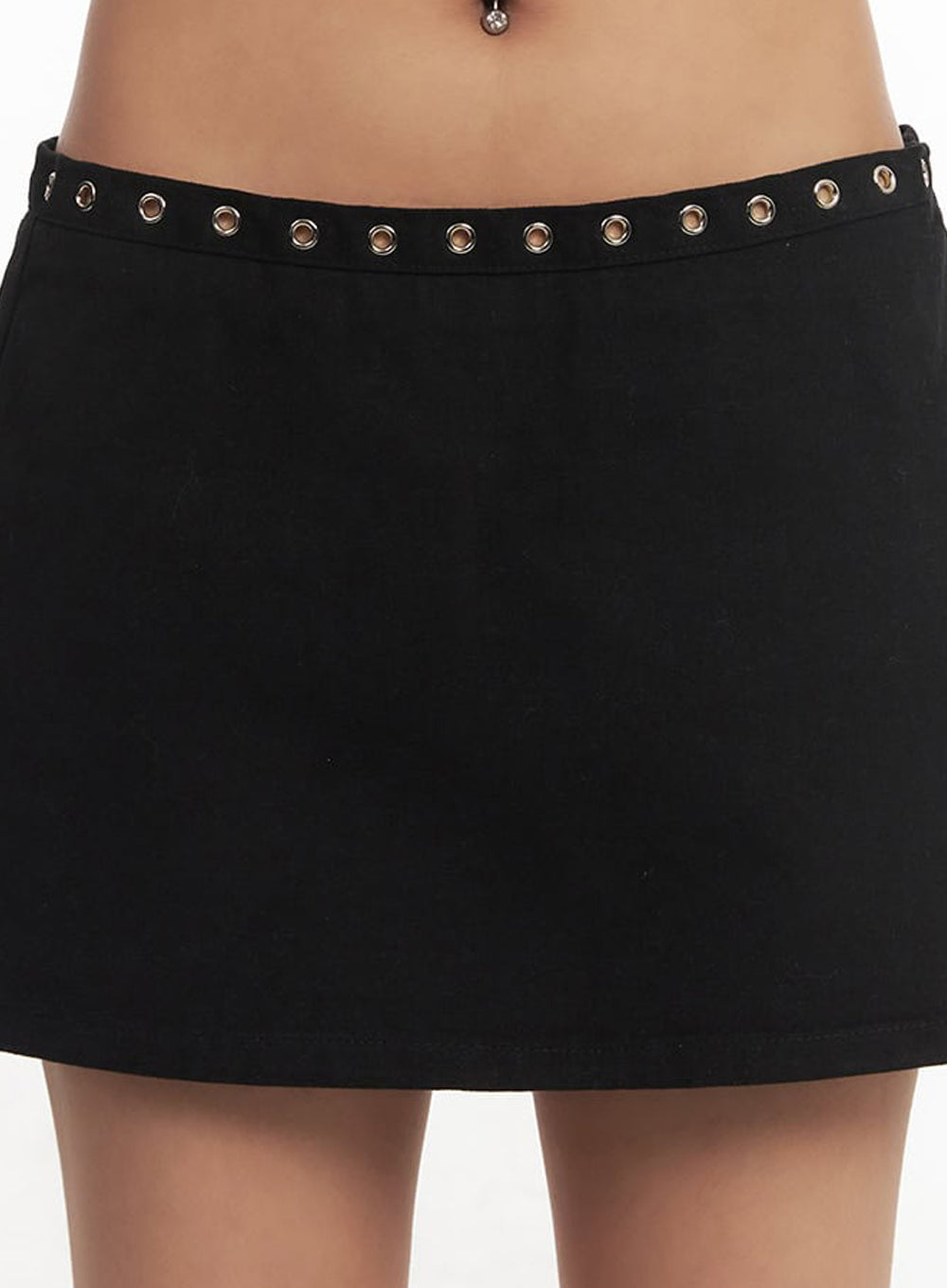 Low-Rise Eyelet Mini Skirt  IA517