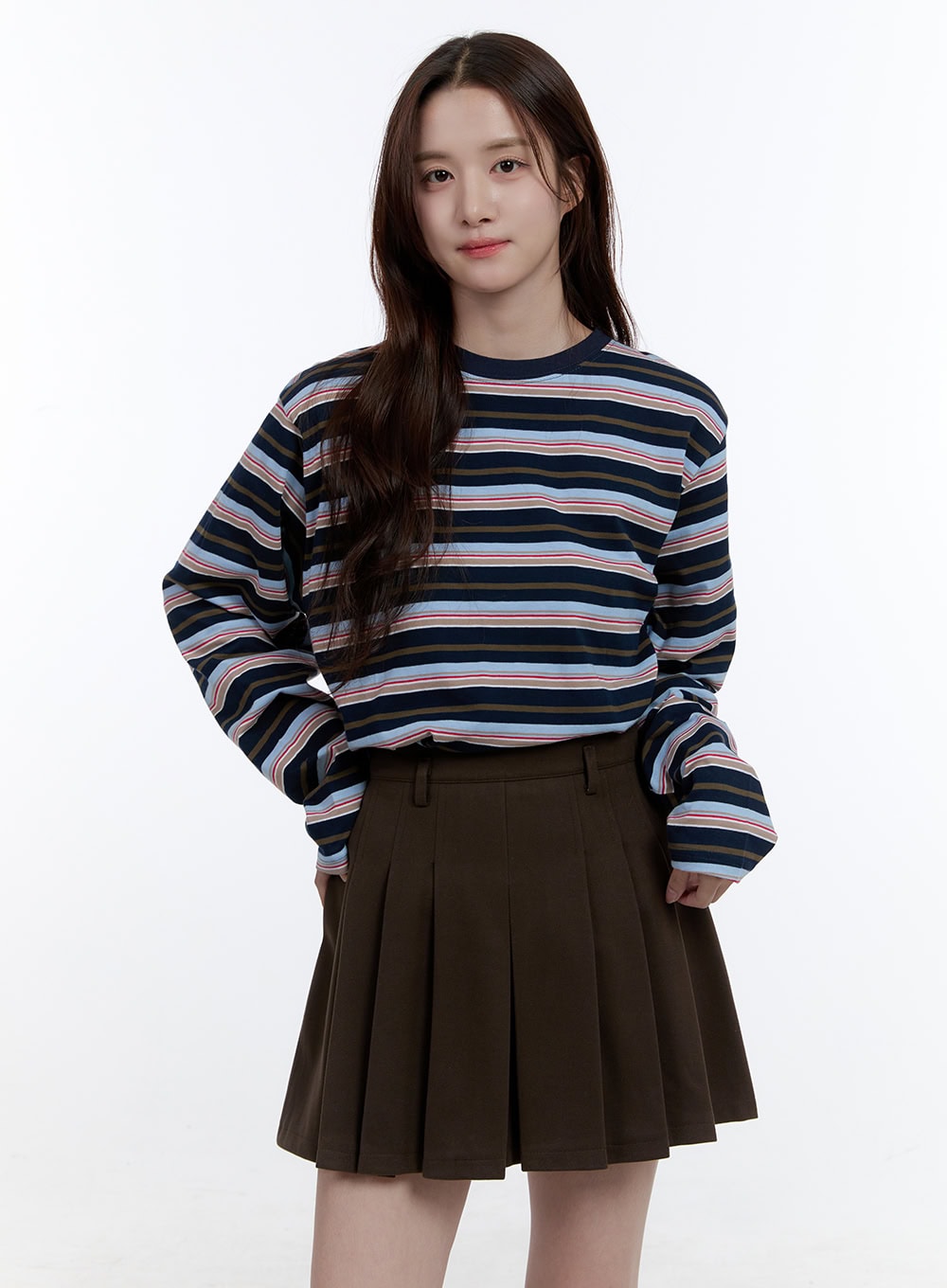 Chic Round Neck Long Sleeve Top OO407