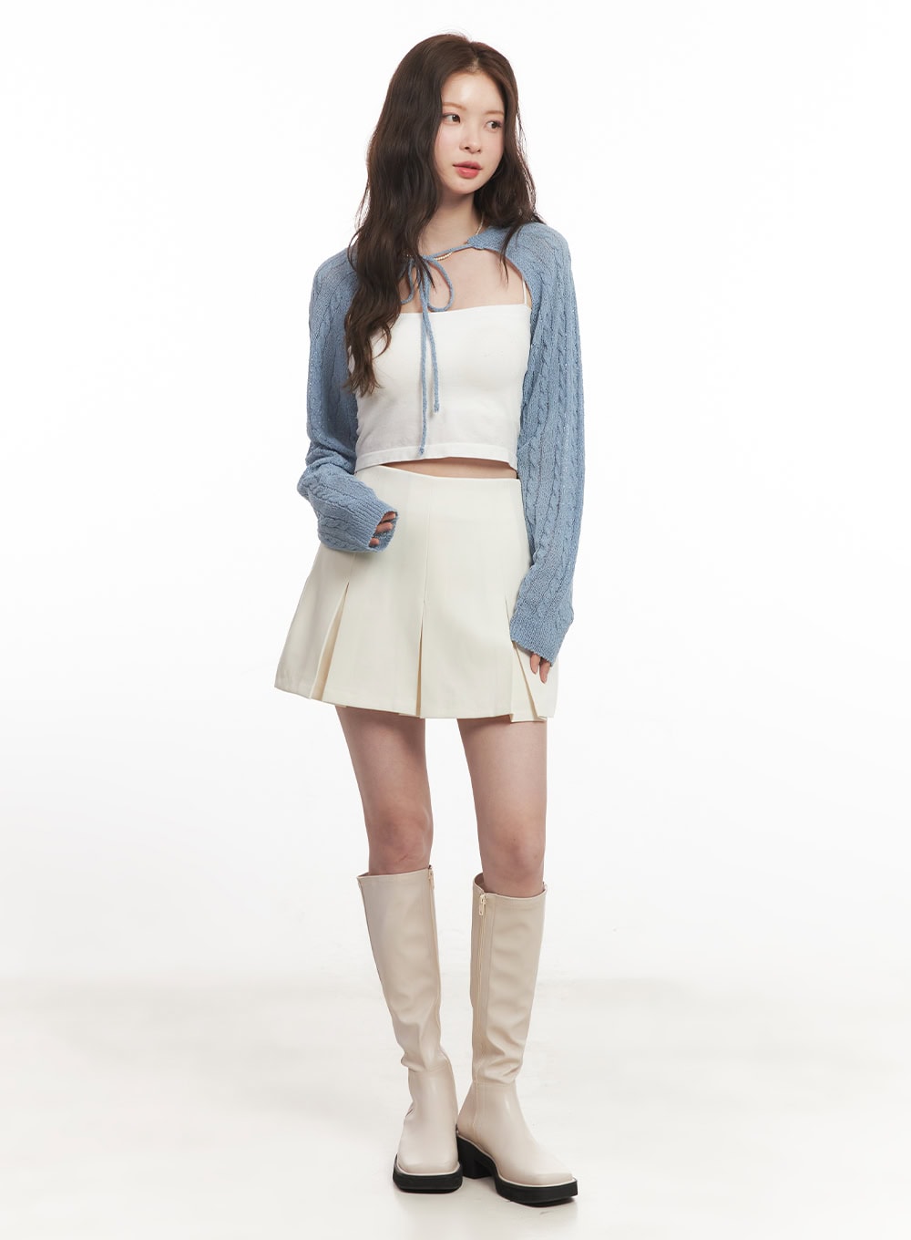 Cable Knit Bolero Cardigan CA502