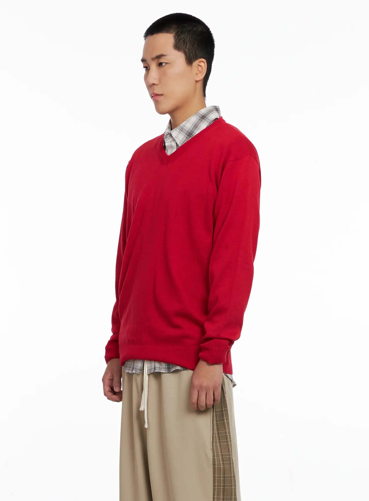 Men's V-neck Knit Pullover IG529