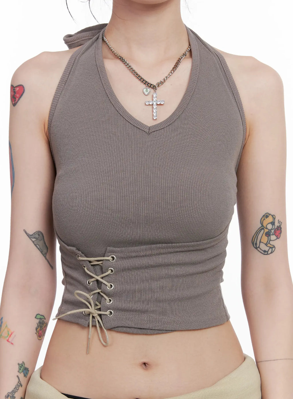 Corset Lace-Up Halter Top CS512