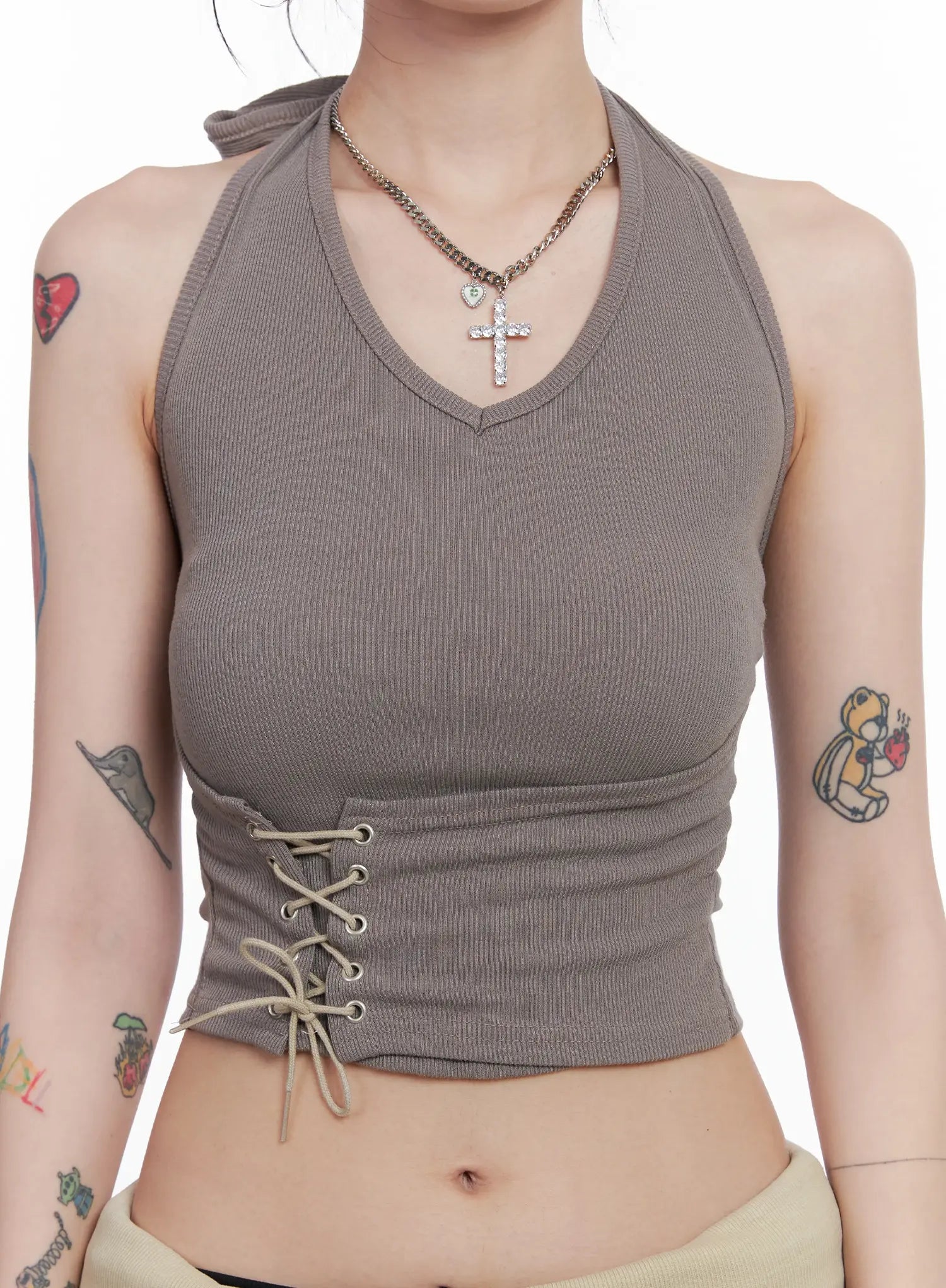 Corset Lace-Up Halter Top CS512