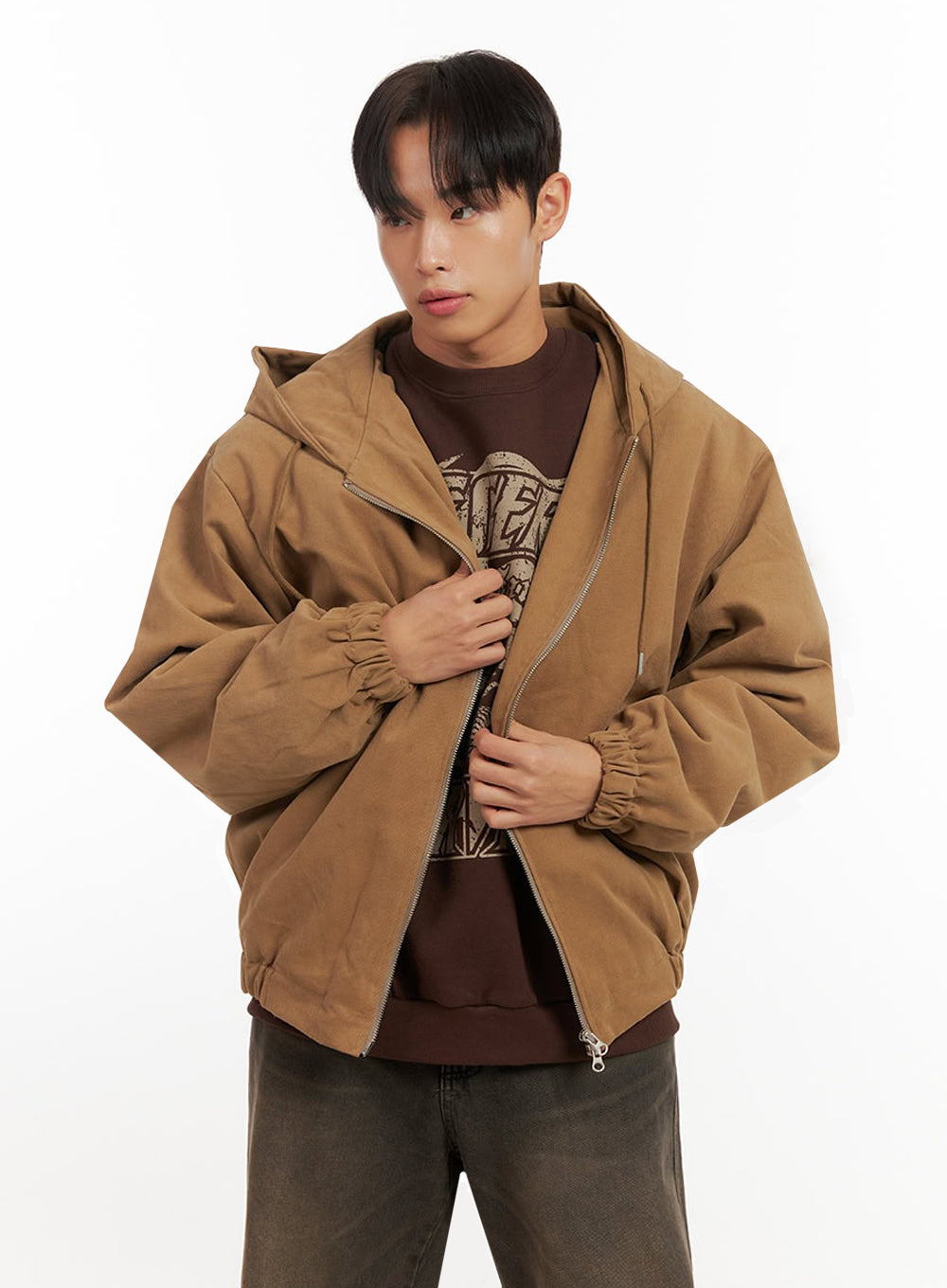 Men's Cotton Hooded Zip-Up Jumper ID413