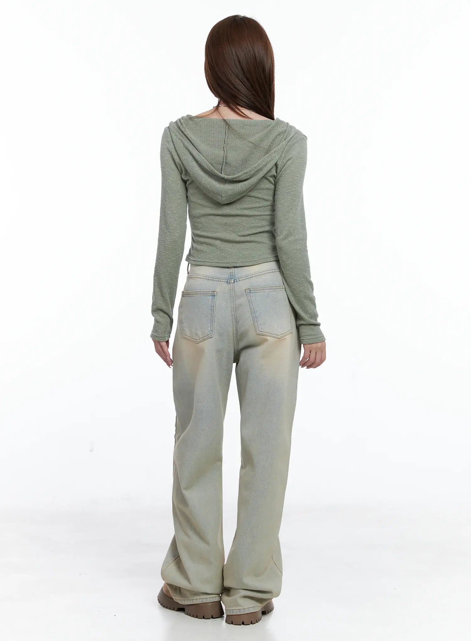 V-Neck Wrap Buttoned Hoodie CS501