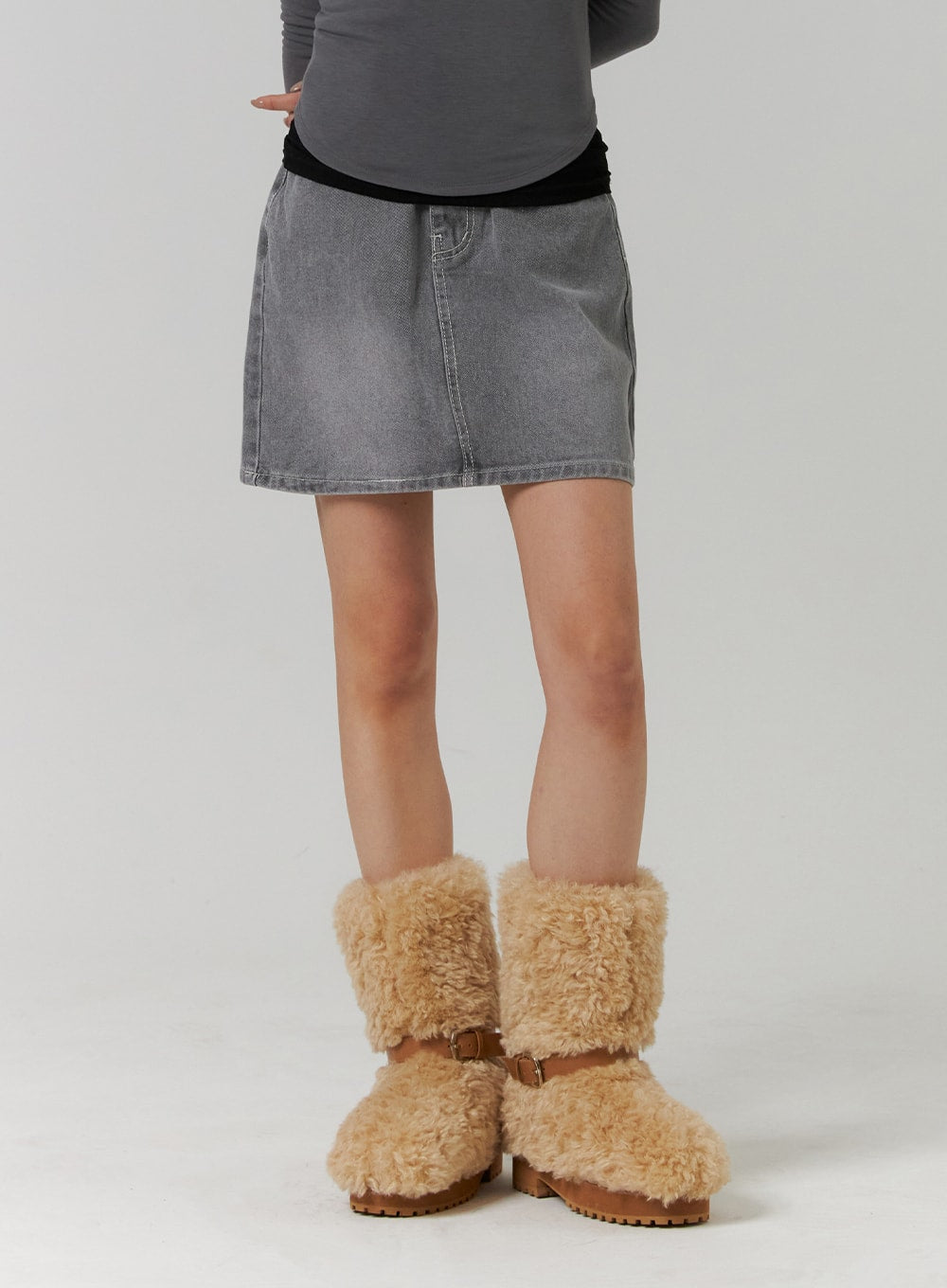 Washed Denim Mini Skirt CD312