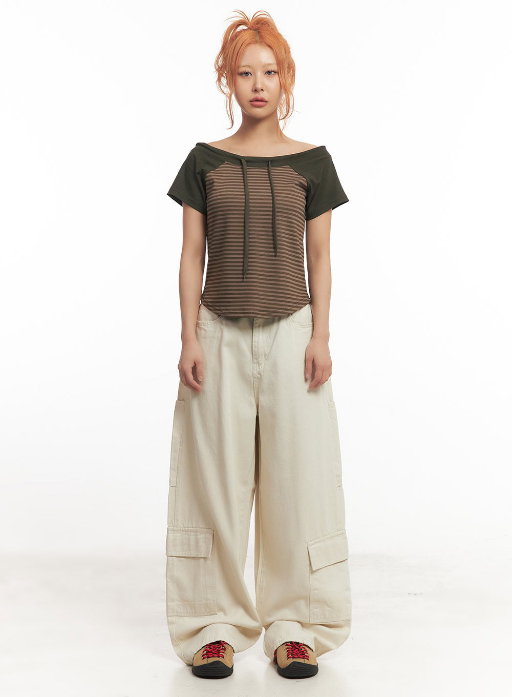 Cargo Cotton Wide-Leg Pants IA517