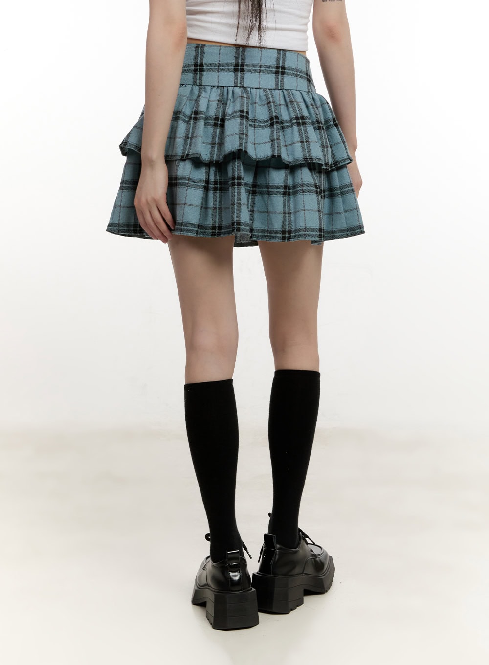 Ruffle Plaid Mini Skirt CM514