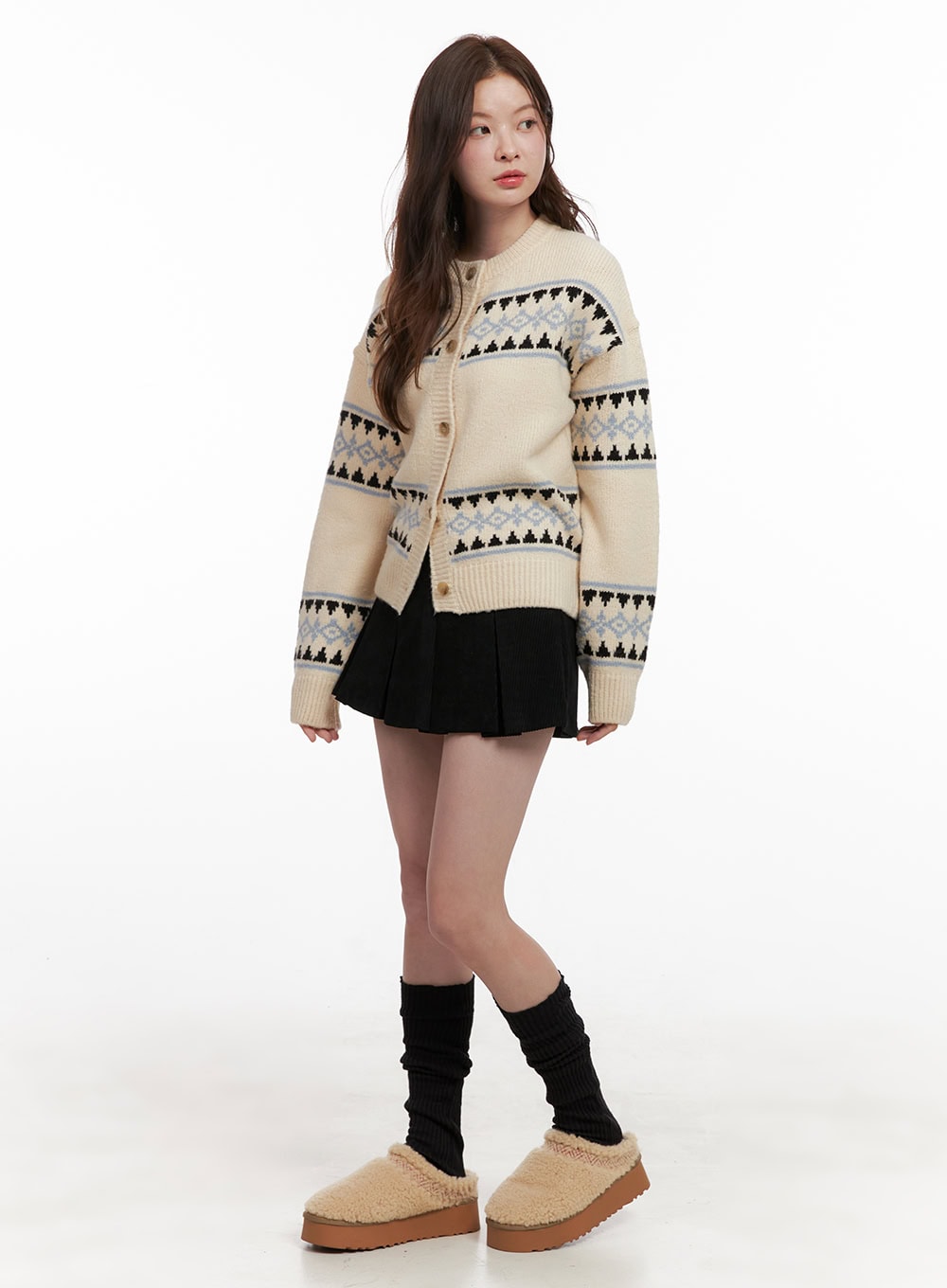 Pleated Corduroy Mini Skirt OD403