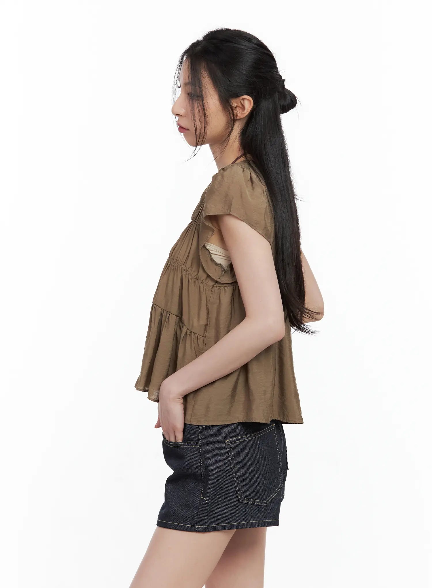 Tiered Puff-Sleeve Blouse CL501