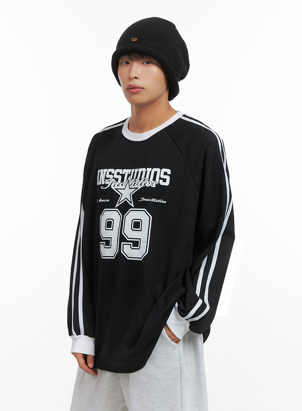 Men's Raglan Graphic Oversize T-Shirt IO420