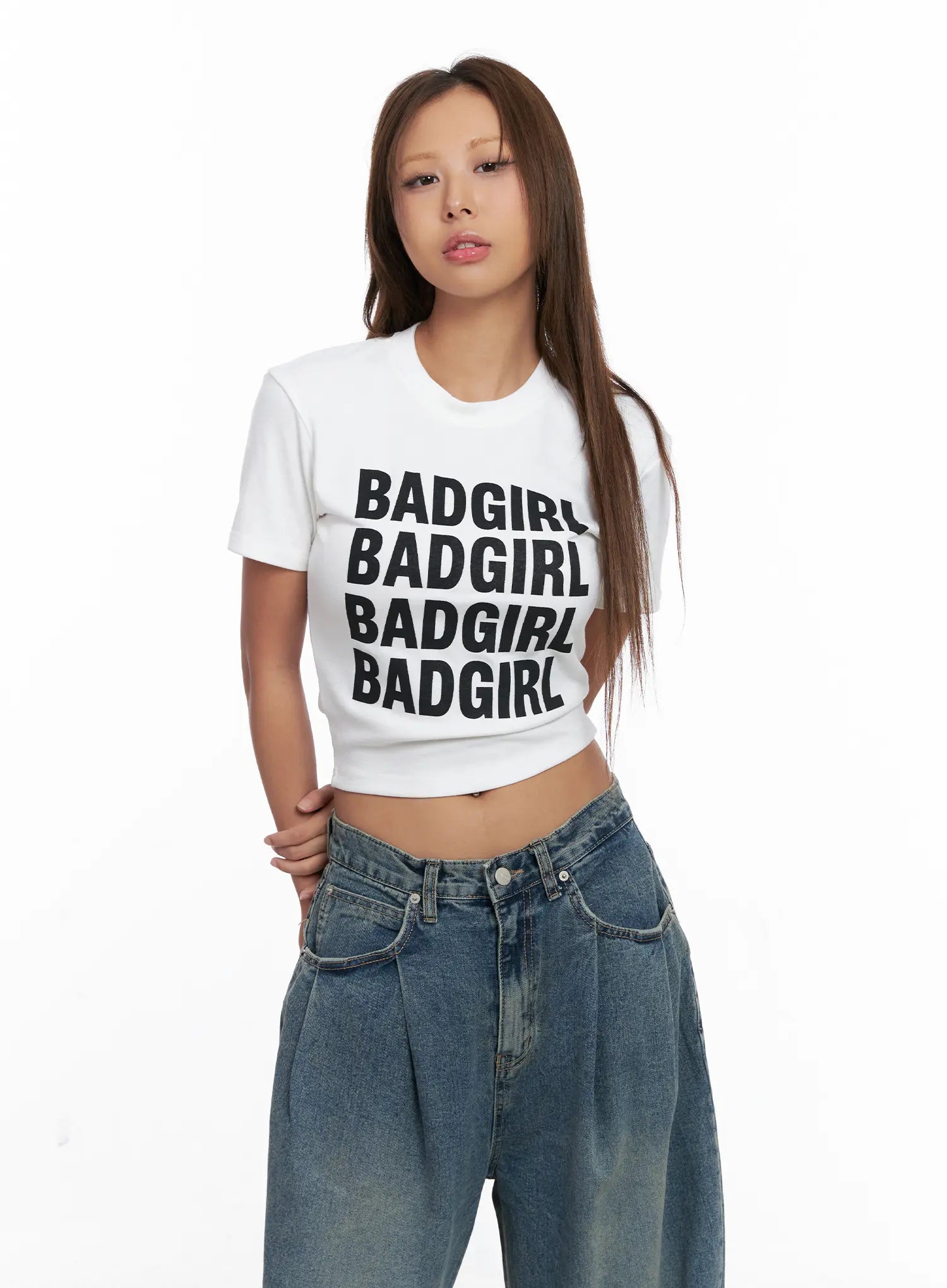 Badgirl Graphic Crop Top Tee CS524