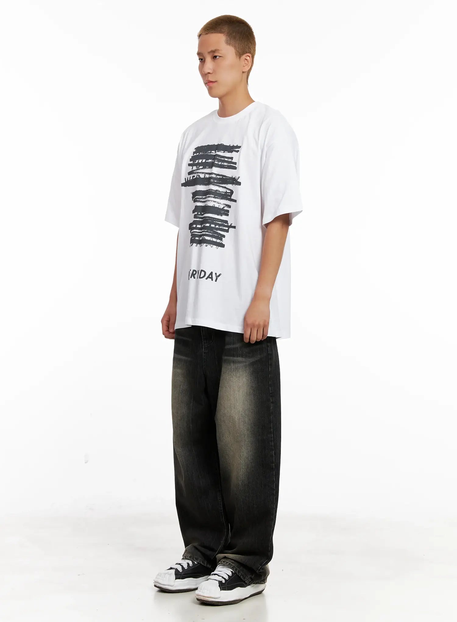 Men's Brushed Wide-Leg Denim Jeans IL521