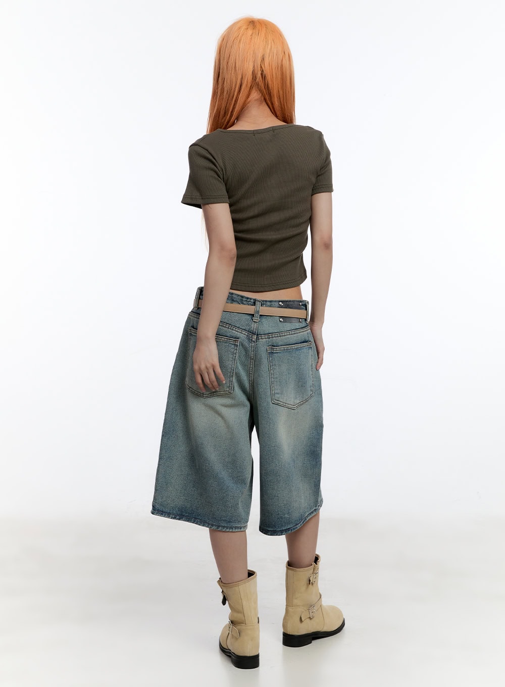 Washed Midi Baggy Jorts CY530