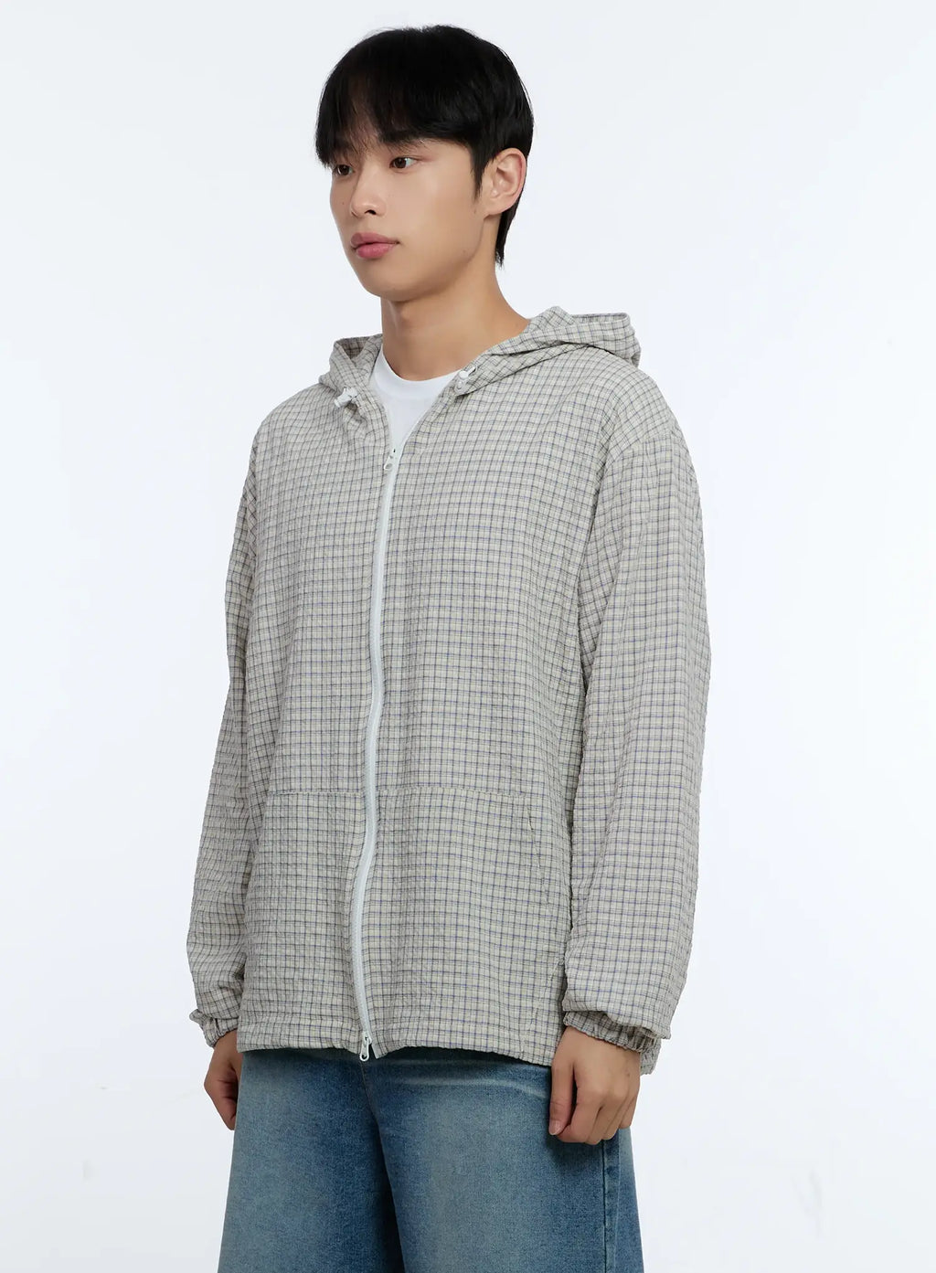 Men's Checkered Windbreaker Jacket IG515