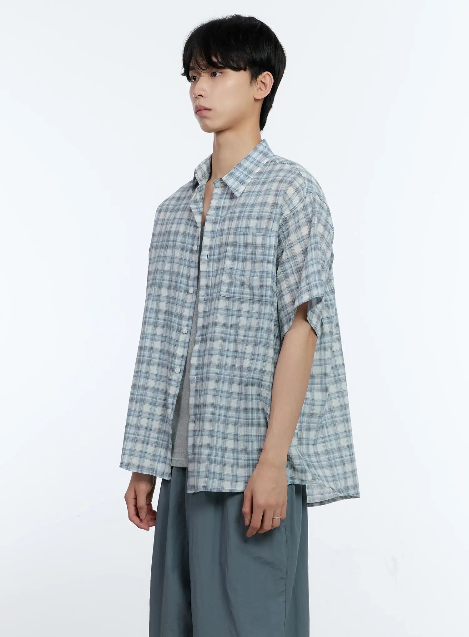 Men's Checkered Button-Up Shirt IG501