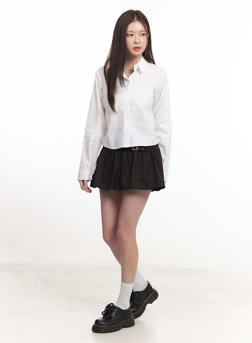 Essential Crop Collared Shirt CA501