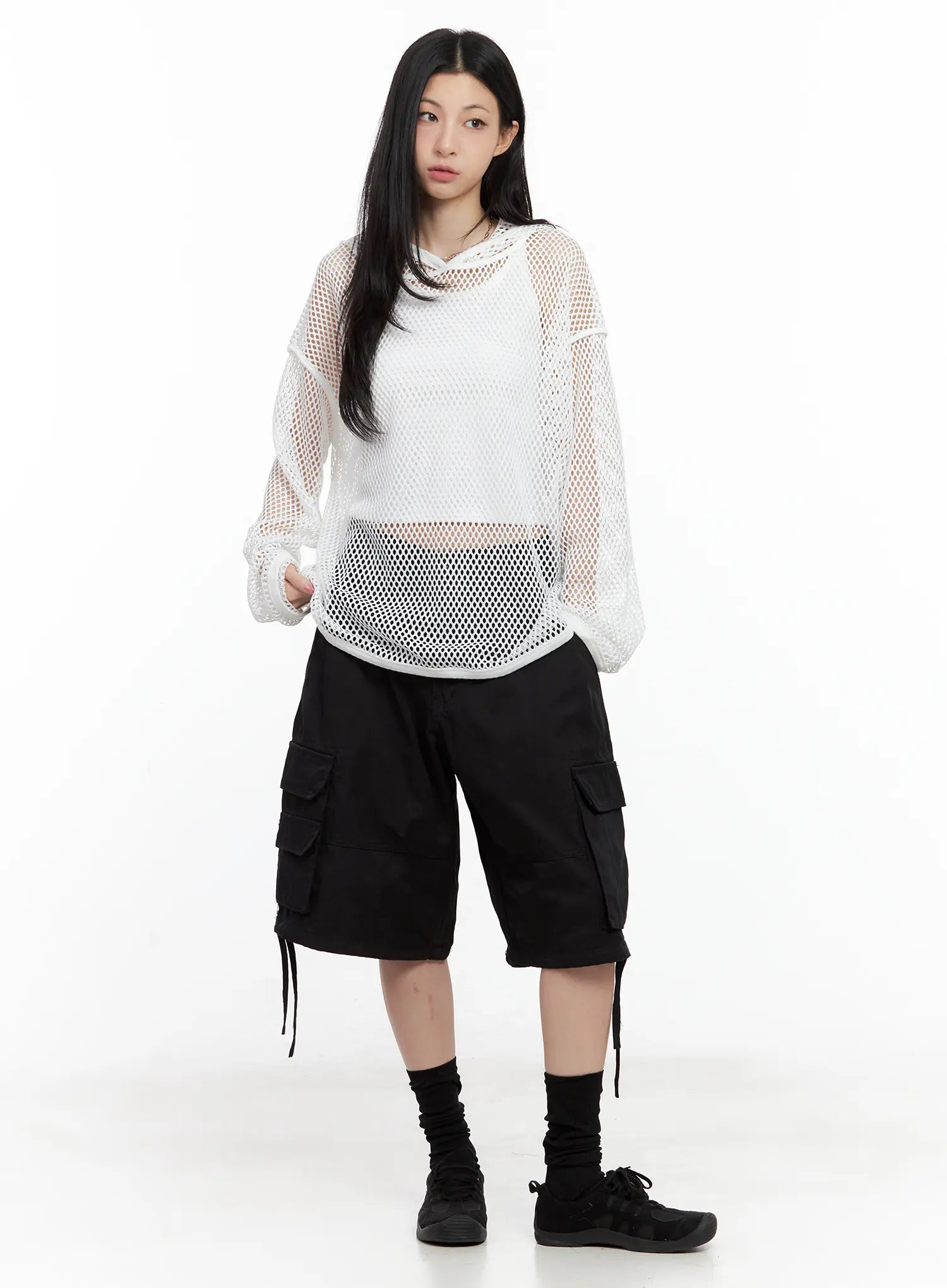 Oversized Mesh Hoodie CU530